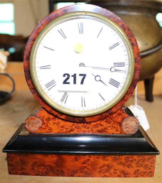 A French thuya wood eight day timepiece